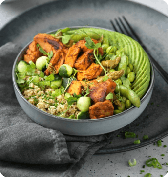 Stay Green Bowl mit plant-based Paprika Chunks