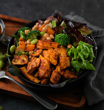 Lauwarmer Chicken-Kichererbsen Salat