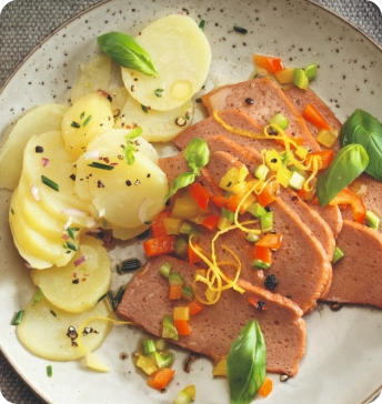 Fleischkäsesalat, Meat and cheese salad, Salade de viande et de fromage ㅤ