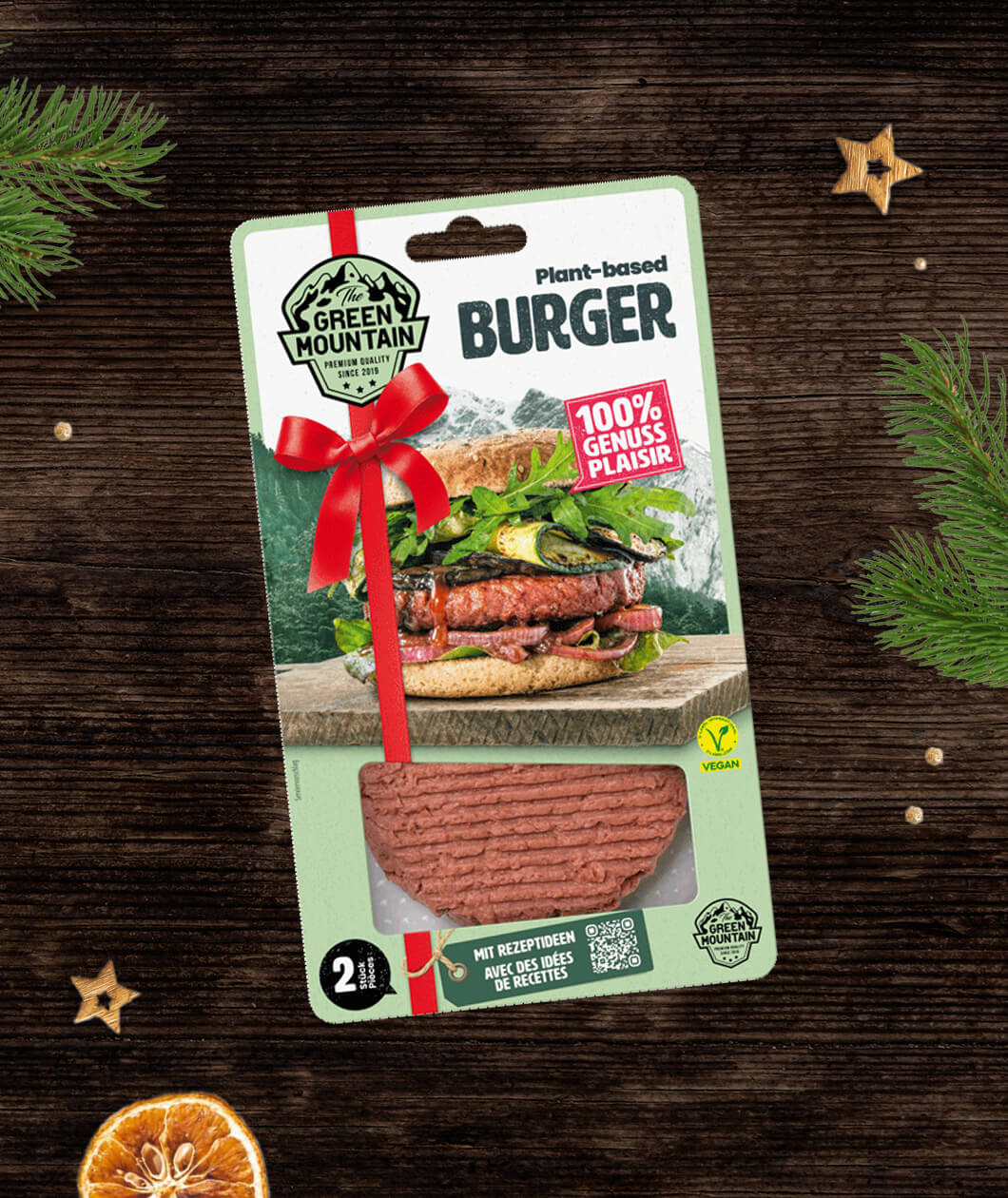 THE GREEN MOUNATIN Plant-based Burger Packung