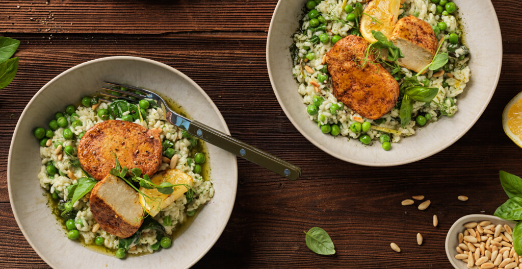 Fine Cut mit Zitronen-Basilium-Risotto