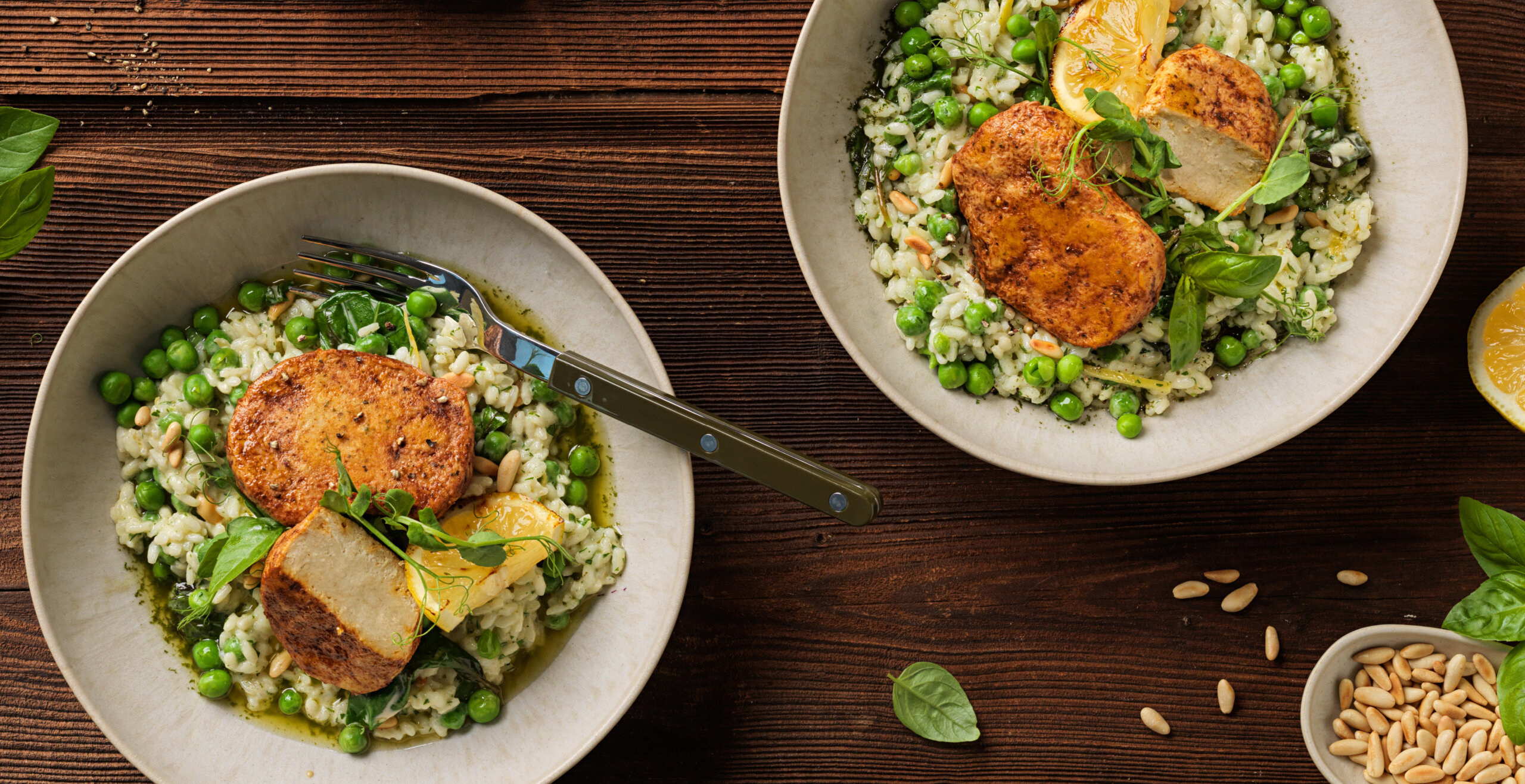 Fine Cut mit Zitronen-Basilium-Risotto